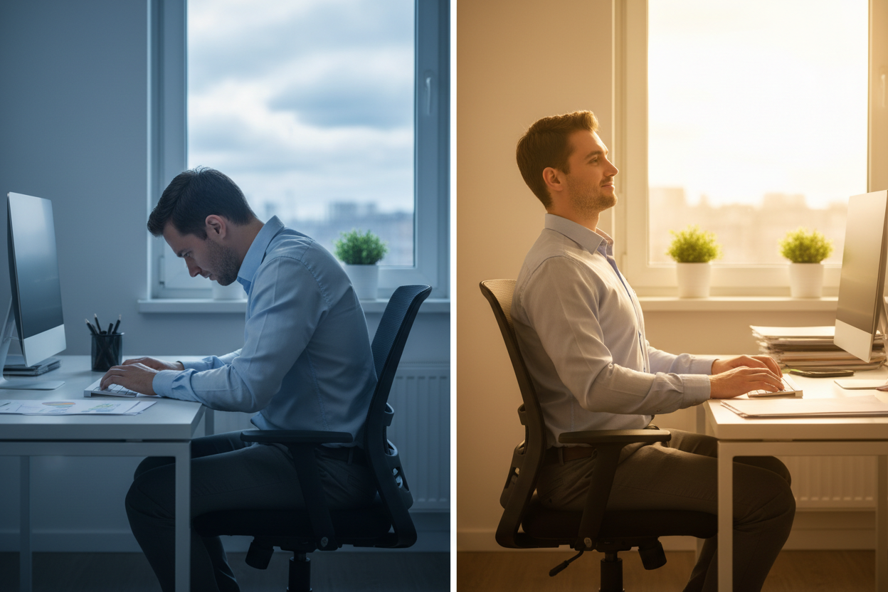 תמונת לפני ואחרי - יציבה