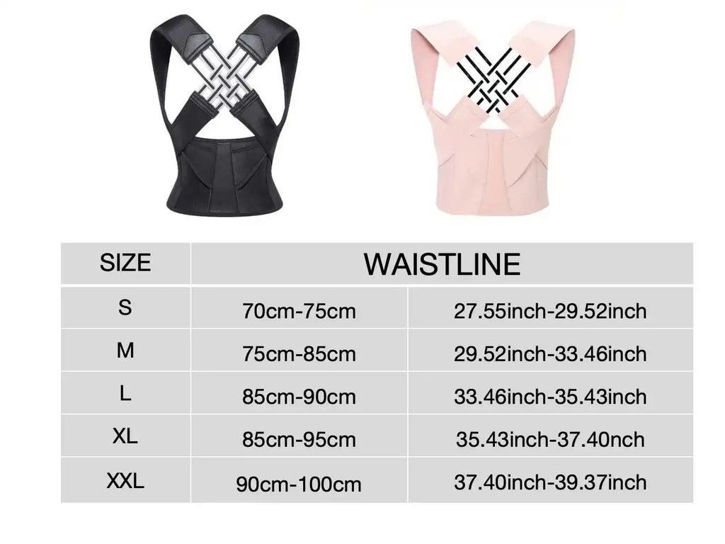 מתקן יציבה לגב לנשים וגברים - מיישר כתפיים מתכוונן להקלה על כאבי גב