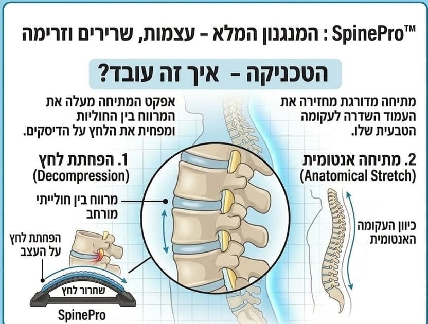 SpinePro™- המכשיר המגנטי המקורי להקלה על כאבי גב - BackRelief